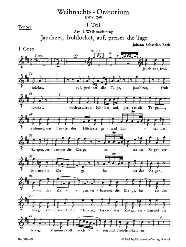 Bach: Weihnachtsoratorium BWV 248 (Tenor)