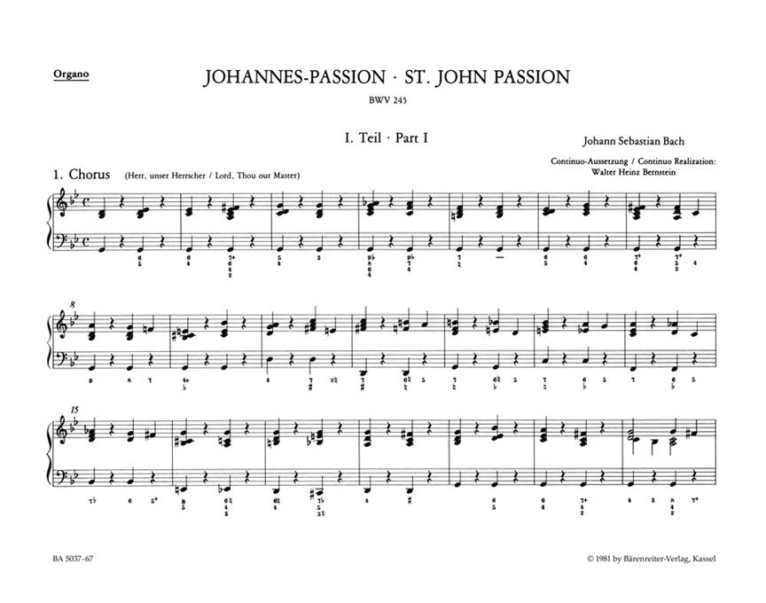 Bach: Johannes-Passion - St John Passion BWV 245 (Orgel)