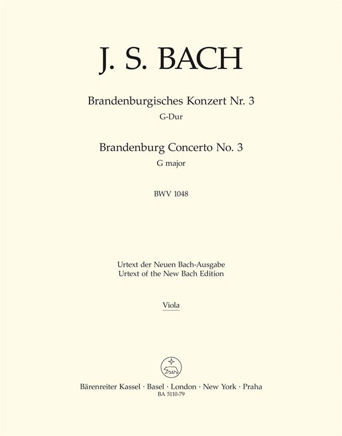 Bach: Brandenburg Concerto no. 3 G major BWV 1048 (Altviool 1)