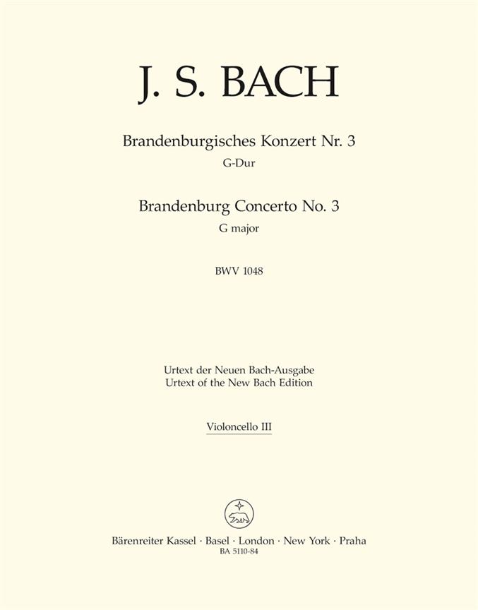 Bach: Brandenburg Concerto no. 3 G major BWV 1048 (Cello 3)