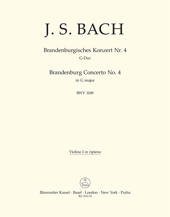 Bach: Brandenburg Concerto no. 4 G major BWV 1049 (Viool 1)