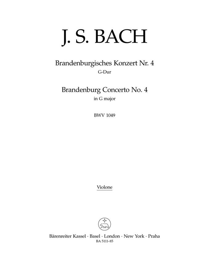 Bach: Brandenburg Concerto no. 4 G major BWV 1049 (Kontrabas)