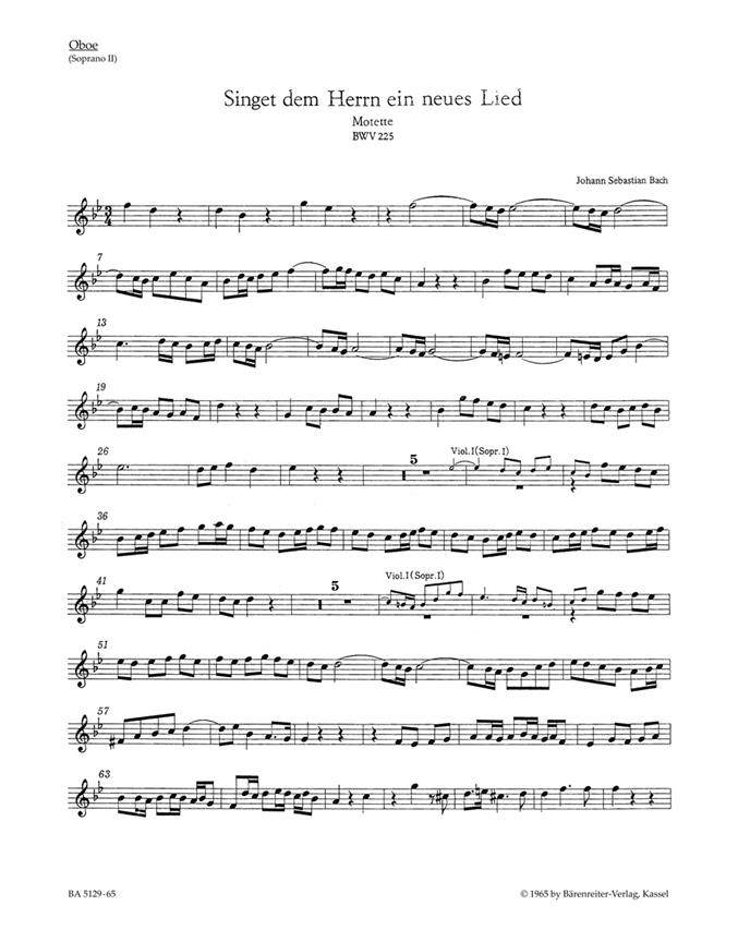 Bach: Singet dem Herrn ein neues Lied B-flat major BWV 225