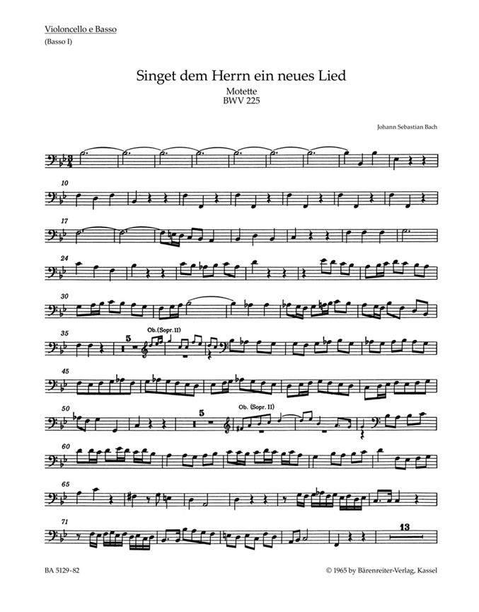 Bach: Singet dem Herrn ein neues Lied B-flat major BWV 225 (Cello)
