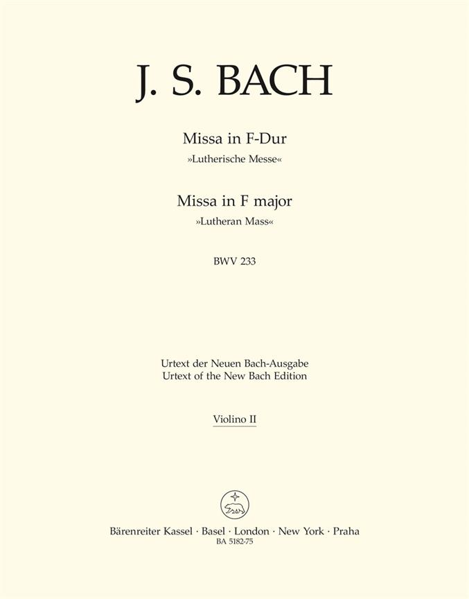Bach: Mass in F major BWV 233 Lutheran Mass 1 (Viool 2)