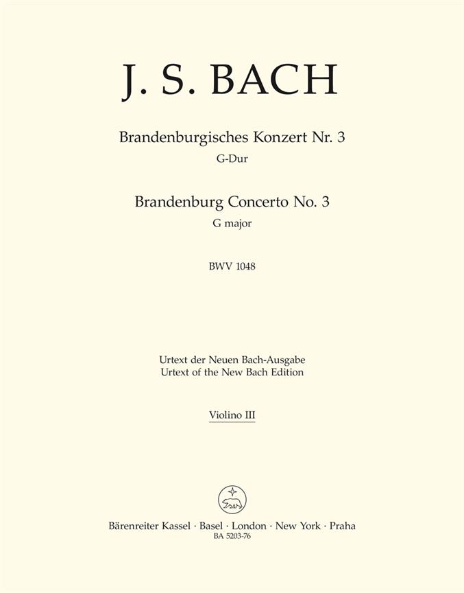 Bach: Brandenburg Concerto no. 3 G major BWV 1048