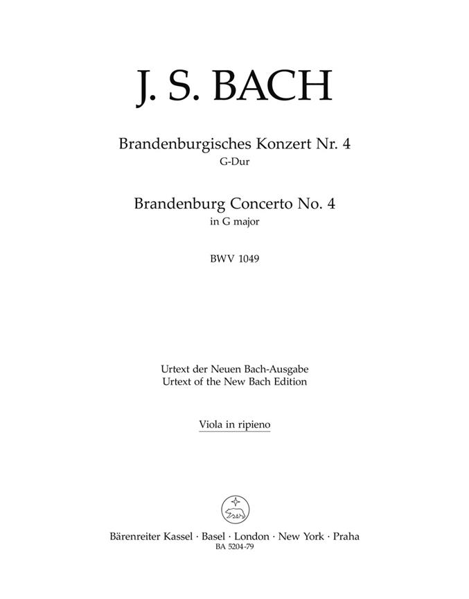 Bach: Brandenburg Concerto No. 4 G major BWV 1049