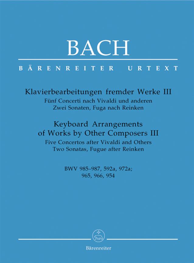 Bach: Keyboard Arrangements of Works by Other Composers III