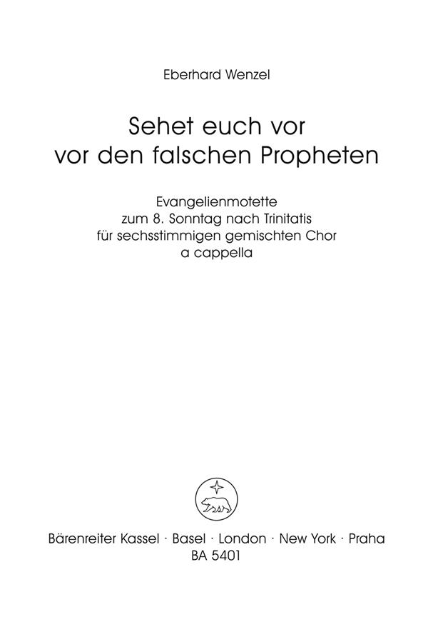 Sehet euch vor vor den falschen Propheten (1964)