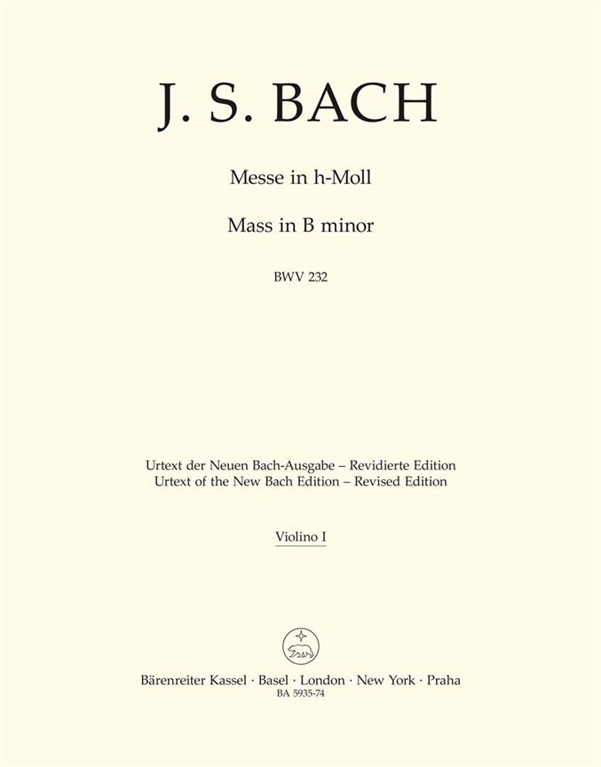 Bach: Mass B minor BWV 232 (Viool 1)