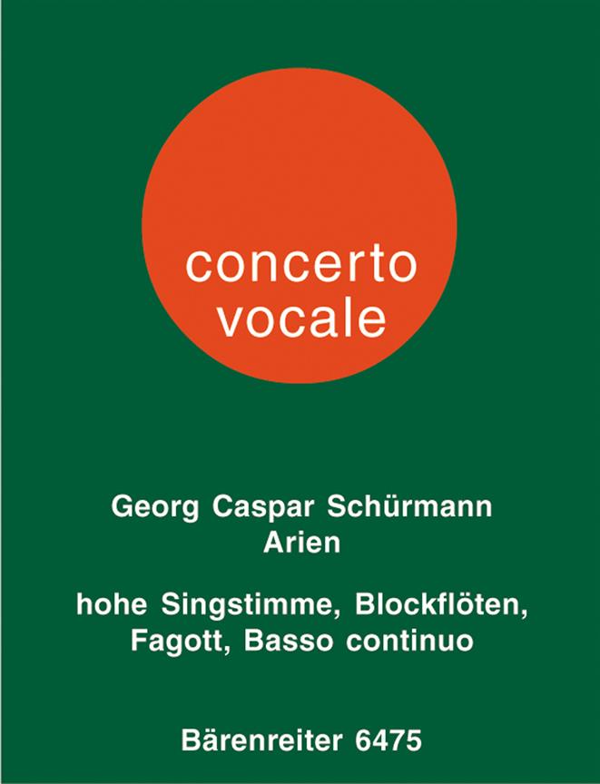 Schurmann: 6 Arien aus Opern des Barock fuer hohe Singstimme, 1 oder 2 Altblockflöten und Basso continuo
