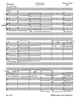 Trojahn: Epitaphe pour quatre flûtes (1986)