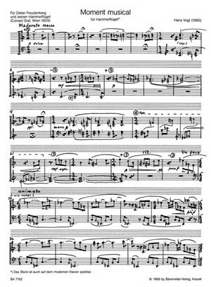 Vogt: Moment musical fuer Hammerflügel (1985)