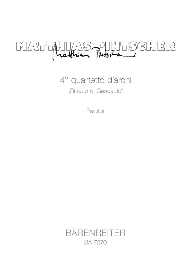 Pintscher: 4. quartetto d'archi - Ritratto di Gesualdo