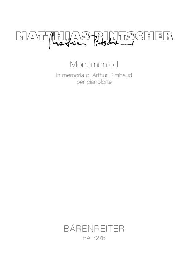 Pintscher: Monumento I in memoria di Arthur Rimbaud per pianoforte