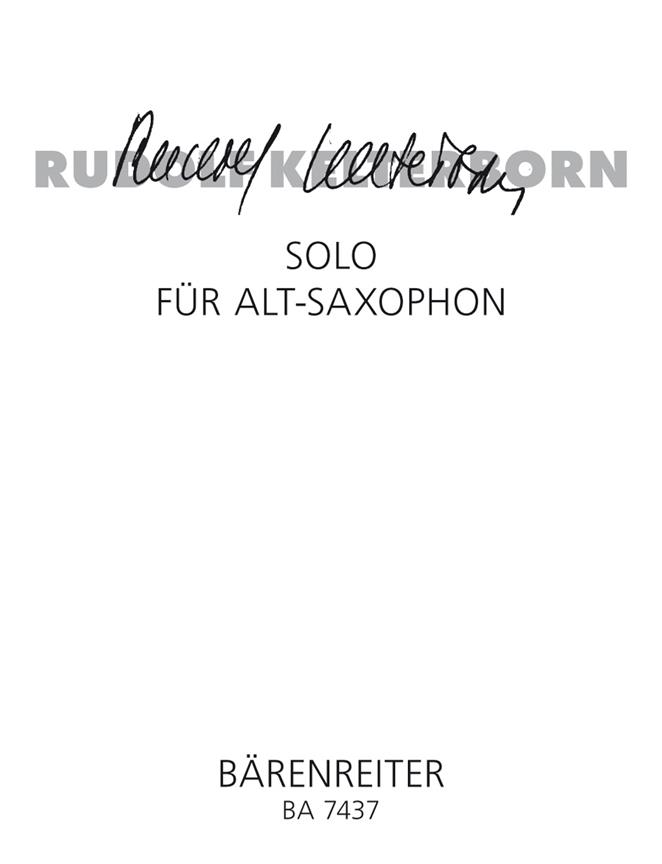 Kelterborn: Solo For Alt-Saxophon (1994/95)