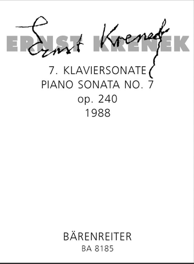 Krenek: Siebte Klaviersonate (1988) - Piano Sonata No. 7