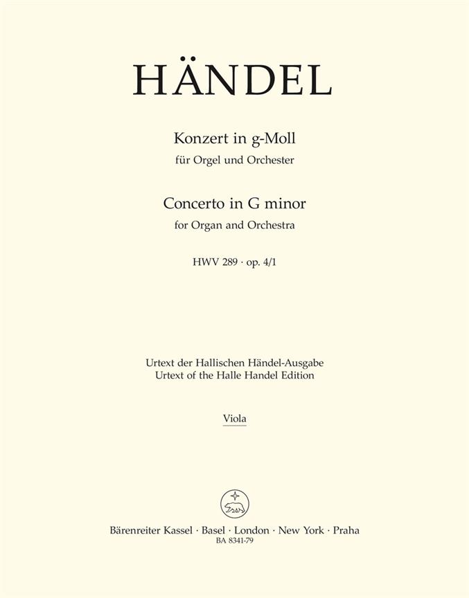 Handel: Concerto for Organ and Orchestra in G Minor op. 4/1 HWV 289