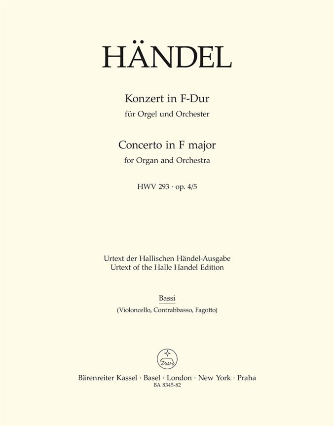 Handel: Concerto for Organ and Orchestra in F Major op. 4/5 HWV 293