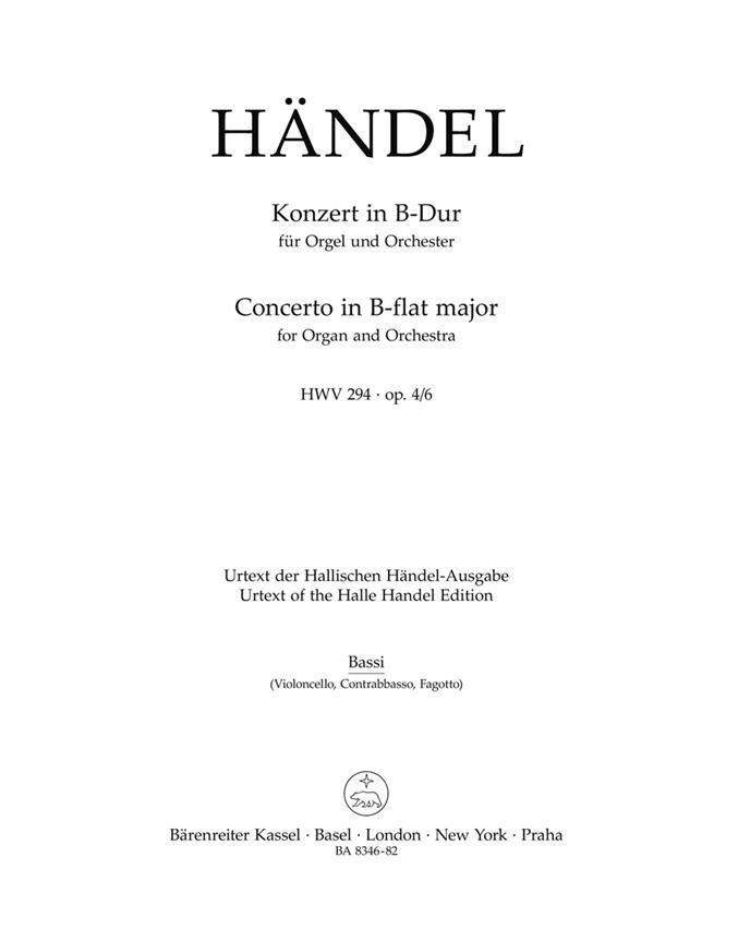 Handel: Concerto for Organ and Orchestra in B-flat Major op. 4/6 HWV 294