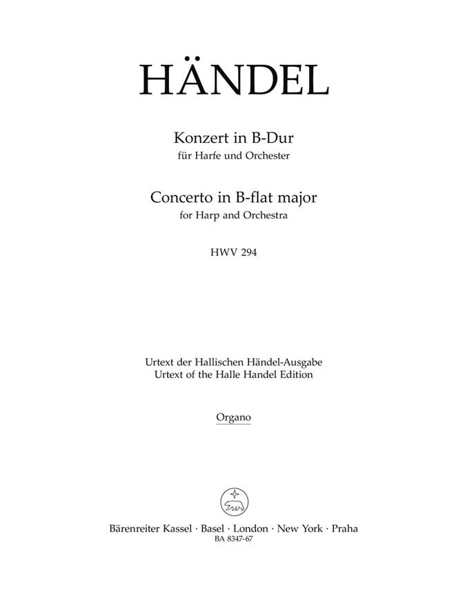 Handel: Concerto for Harp and Orchestra in B-flat Major op. 4/6 HWV 294