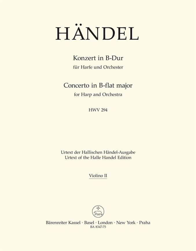 Handel: Concerto for Harp and Orchestra in B-flat Major op. 4/6 HWV 294