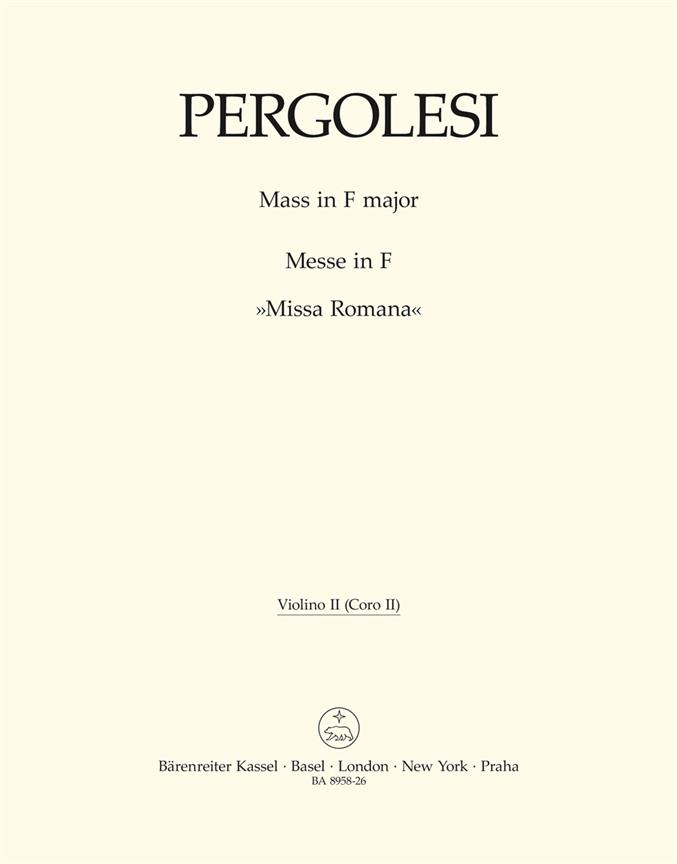 Pergolesi: Mass in F major - Missa Romana