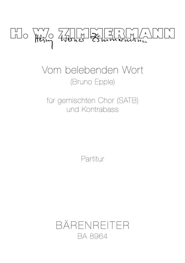 Vom belebenden Wort -Motet fuer SATB & double bass