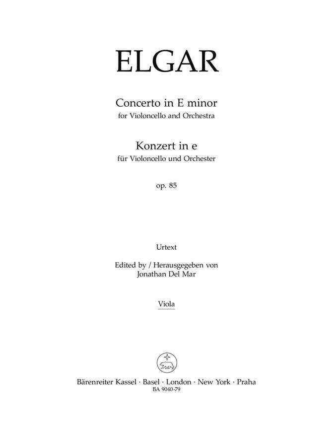 Elgar: Concerto for Violoncello and Orchestra in E minor op. 85