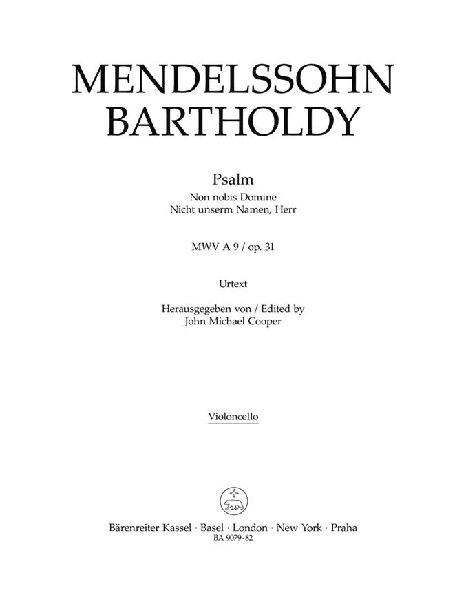 Mendelssohn: Psalm Non Nobis Domine/Nicht Unserm Namen, Herr