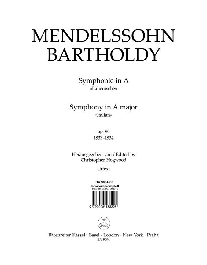 Mendelssohn: Symphonie 04 A Op.90 Italian (Set)