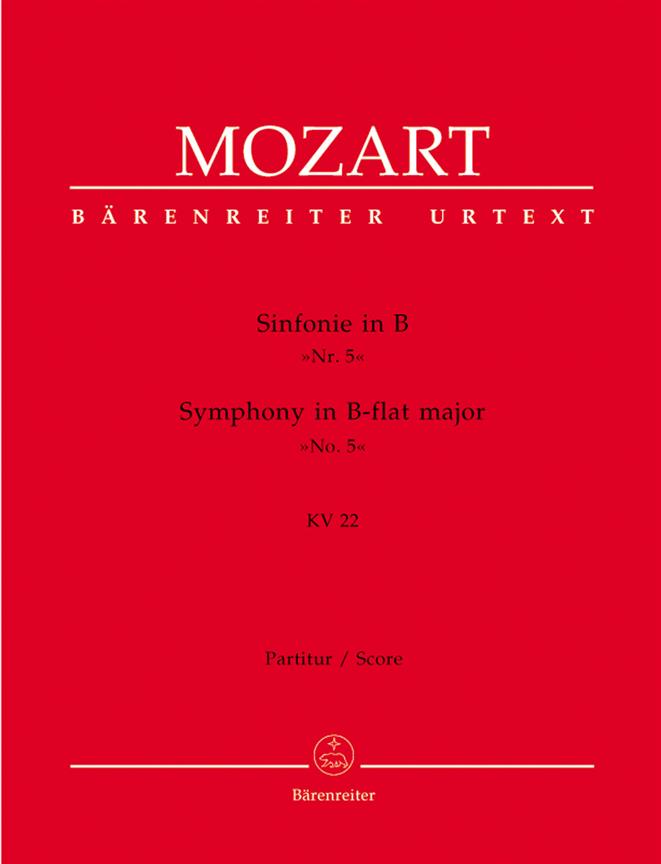 Mozart: Symphony no. 5 B-flat major K. 22 (Partituur)