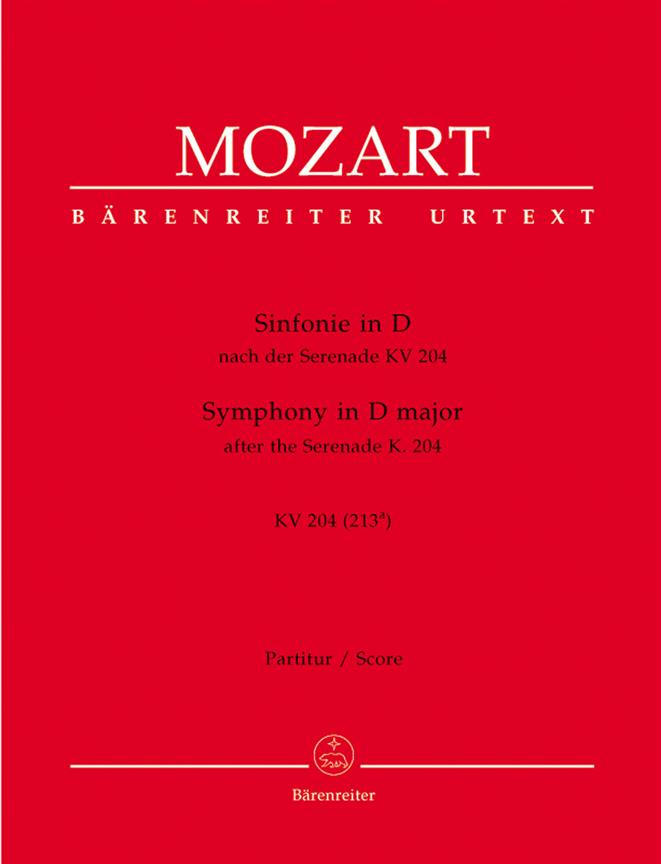 Mozart: Sinfonie in D nach der Serenade KV 204 (Partituur)