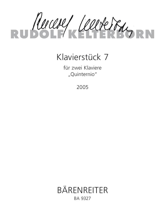 Rudolf Kelterborn: Klavierstueck 7(Quinternio)