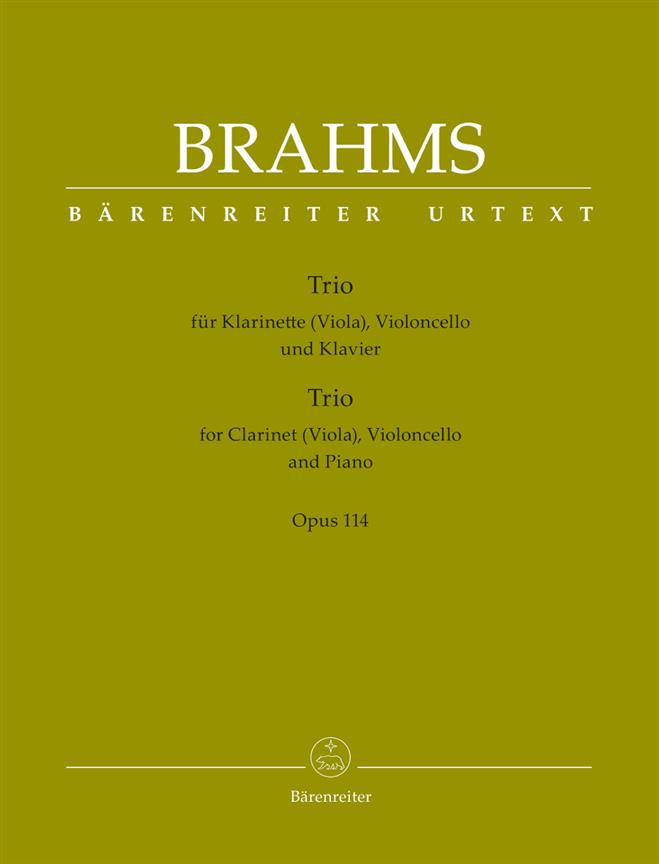 Brahms: Trio for Clarinet (Viola), Cello and Piano A Op.114 (Urtext)