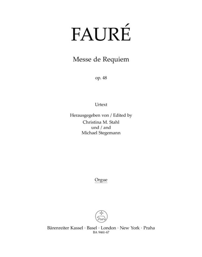 Faure: Requiem op. 48 (Orgel)