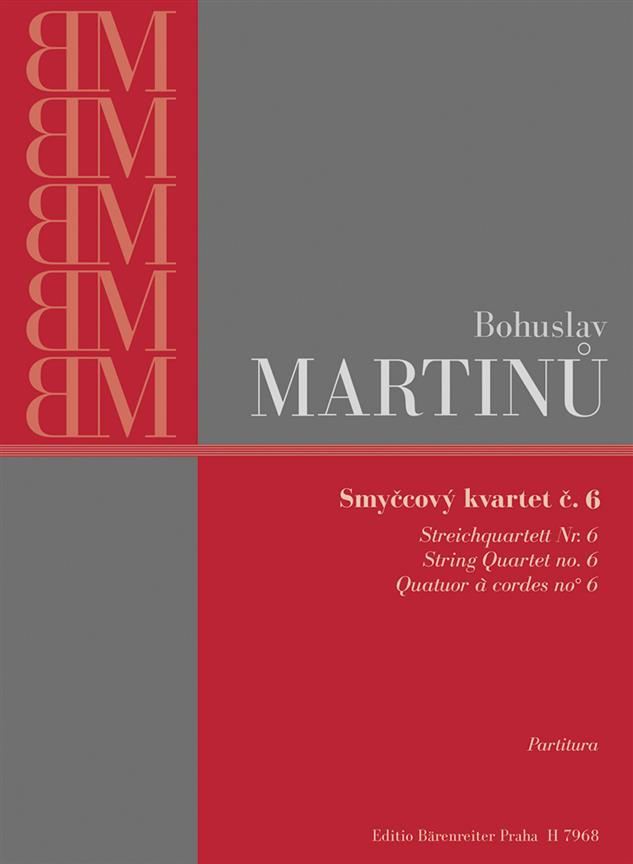 Bohuslav Martinu: Streichquartett no. 6 (Studiepartituur)