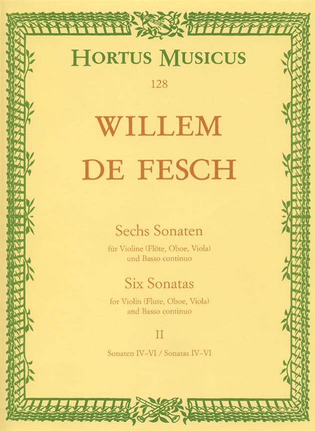 Sechs Sonaten for Violine (Flöte, Oboe, Viola, Alt-Viola da gamba) und Basso continuo. Heft 2