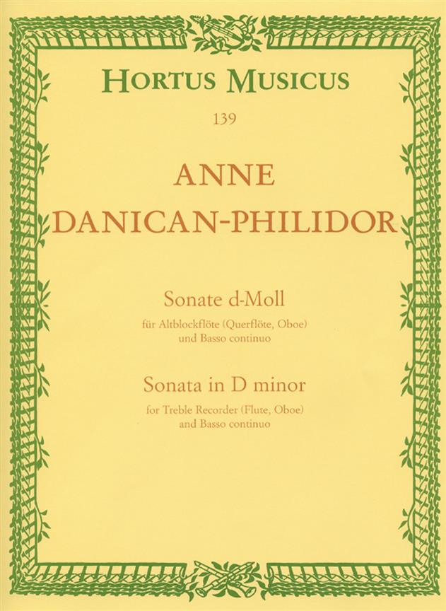 Danican-Philidor: Sonate For Altblockflöte (Querflöte, Oboe) und Basso Continuo d-Moll