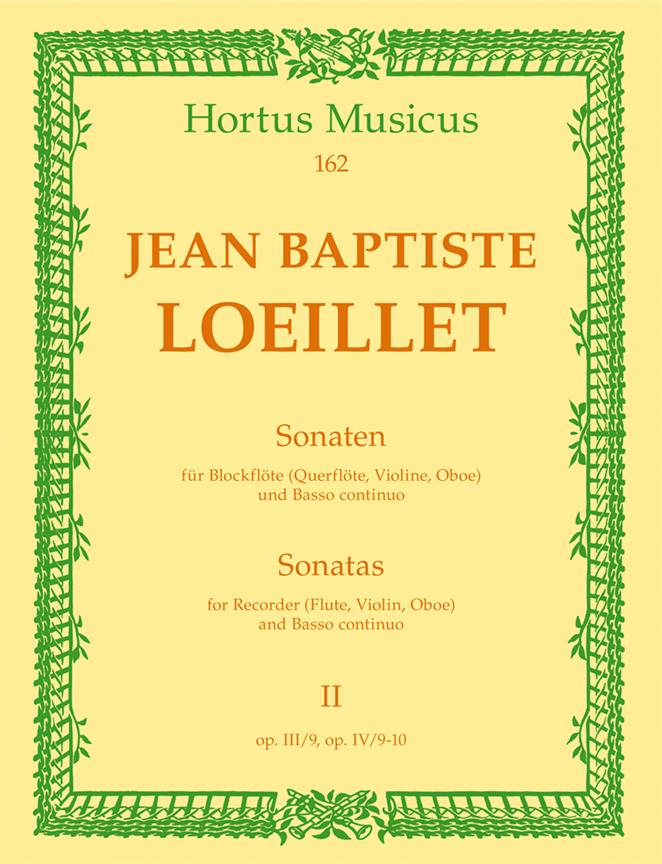 Loeillet: Neun Sonaten For Altblockflöte oder andere Melodieinstrumente und Basso continuo. Heft 2