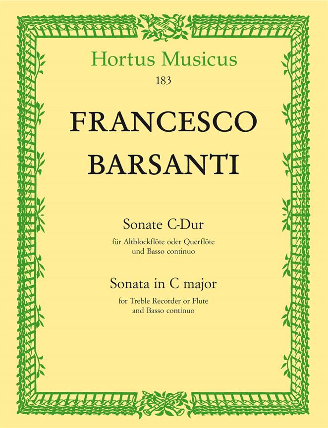 Barsanti: Sonate For Altblockflöte (Flöte) und Basso continuo