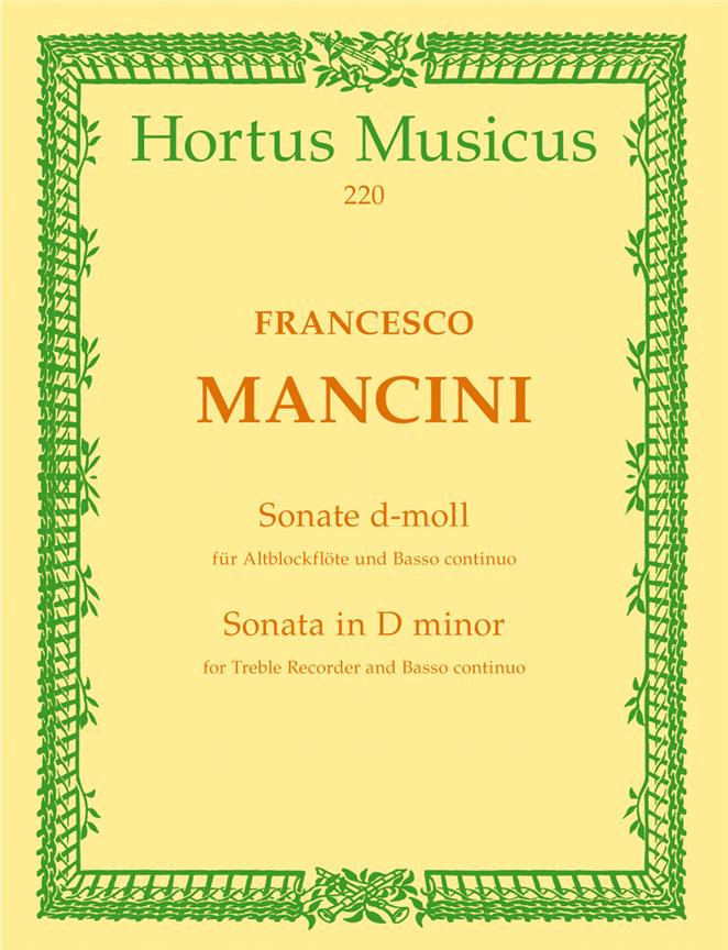 Mancini: Sonate For Altblockflöte und Basso continuo