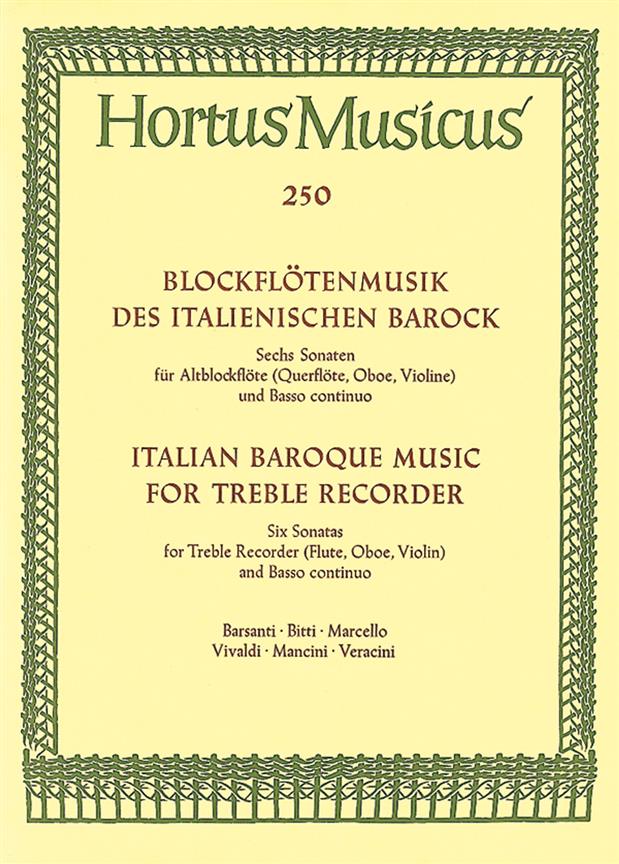 Blockflötensonaten des italienischen Barock - Italian Baroque Sonatas For Treble Recorder