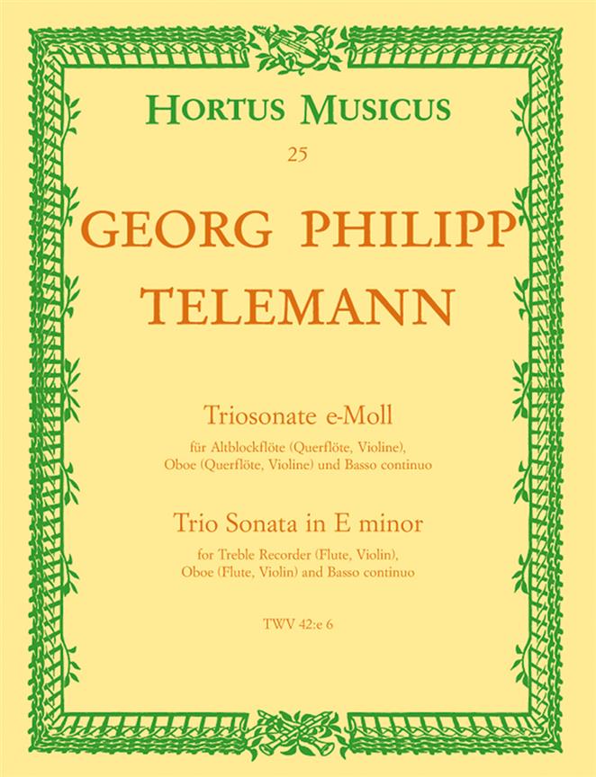 Telemann: Triosonate For Altblockflöte (Flöte), Oboe (Violine) und Basso continuo