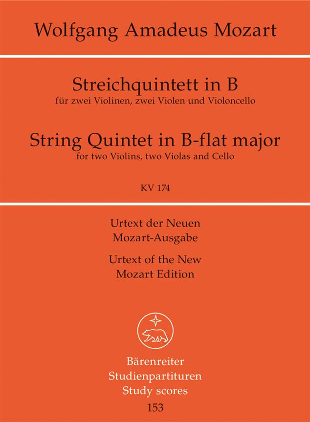 Mozart: Streichquintett B-Dur KV 174 (Studiepartituur)