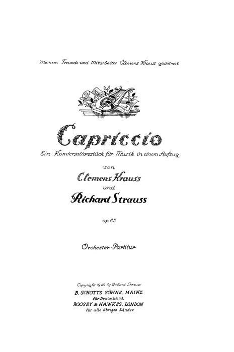 Richard Strauss: Capriccio op. 85