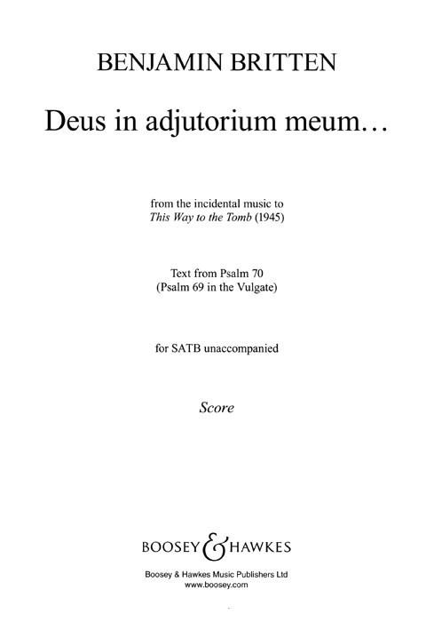 Deus in adjutorium meum...