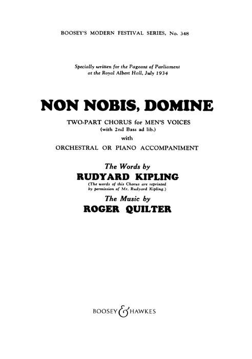 Roger Quilter: Non Nobis, Domine