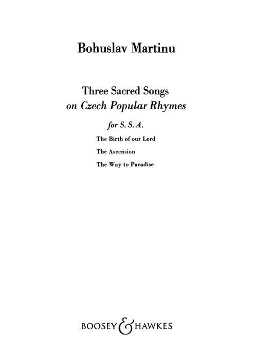 Bohuslav Martinu: Three Sacred Songs