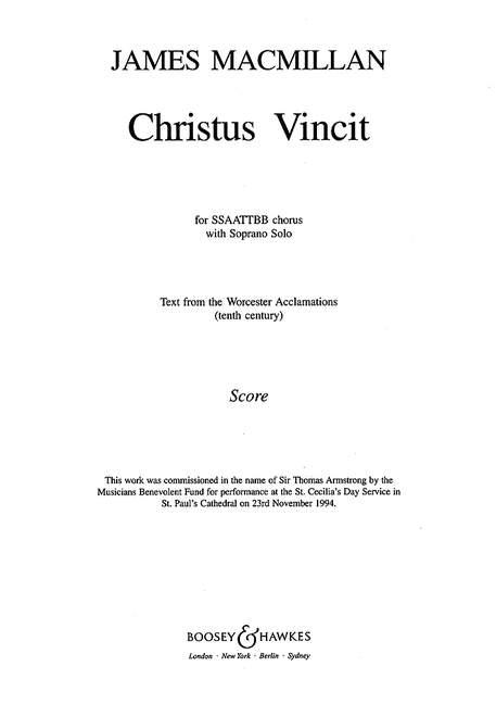 MacMillan: Christus Vincit